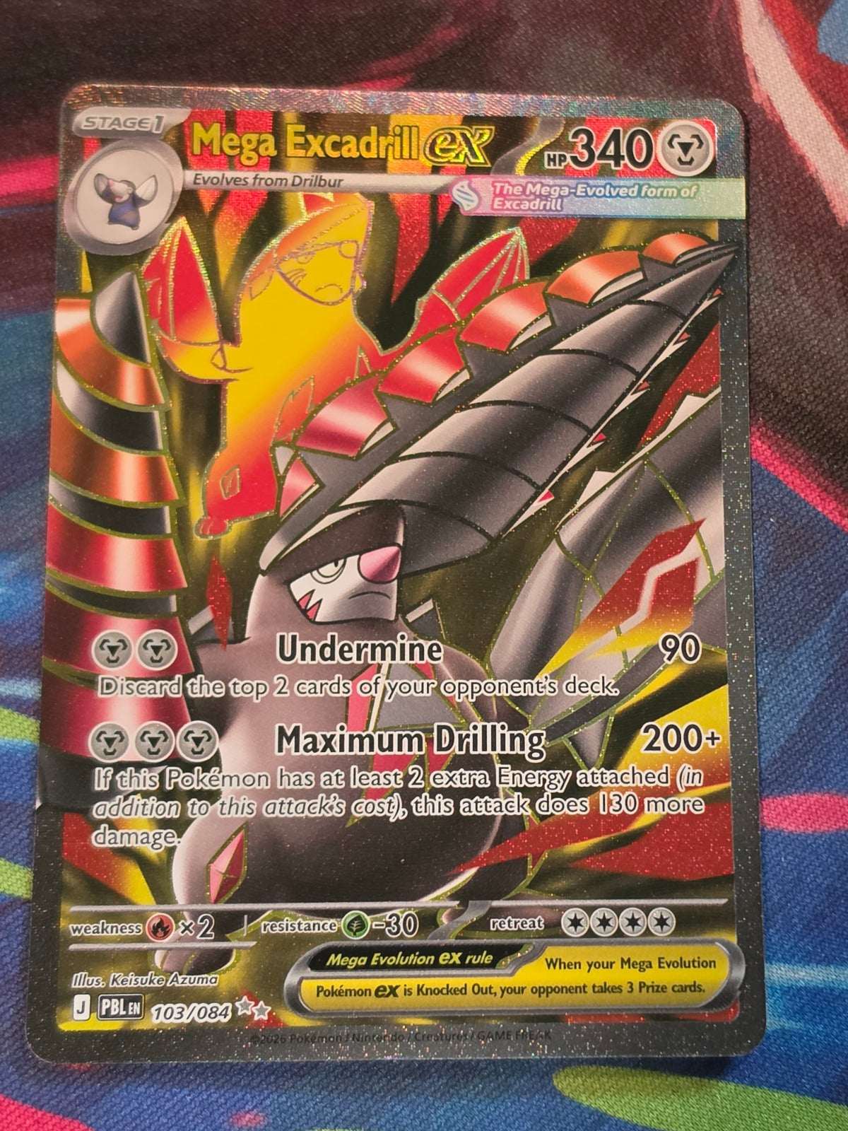 Mega Excadrill ex Ultra Rare Pitch Black 103/084 NM Pokemon