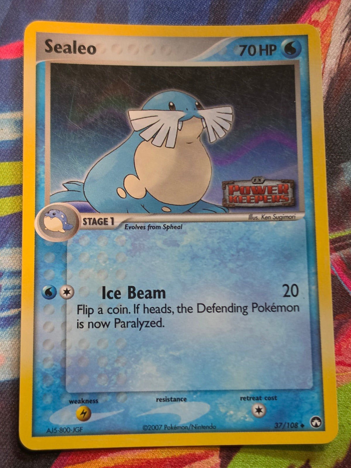 Sealeo Uncommon Reverse Holo EX Power Keepers 37/108 LP+ Pokemon