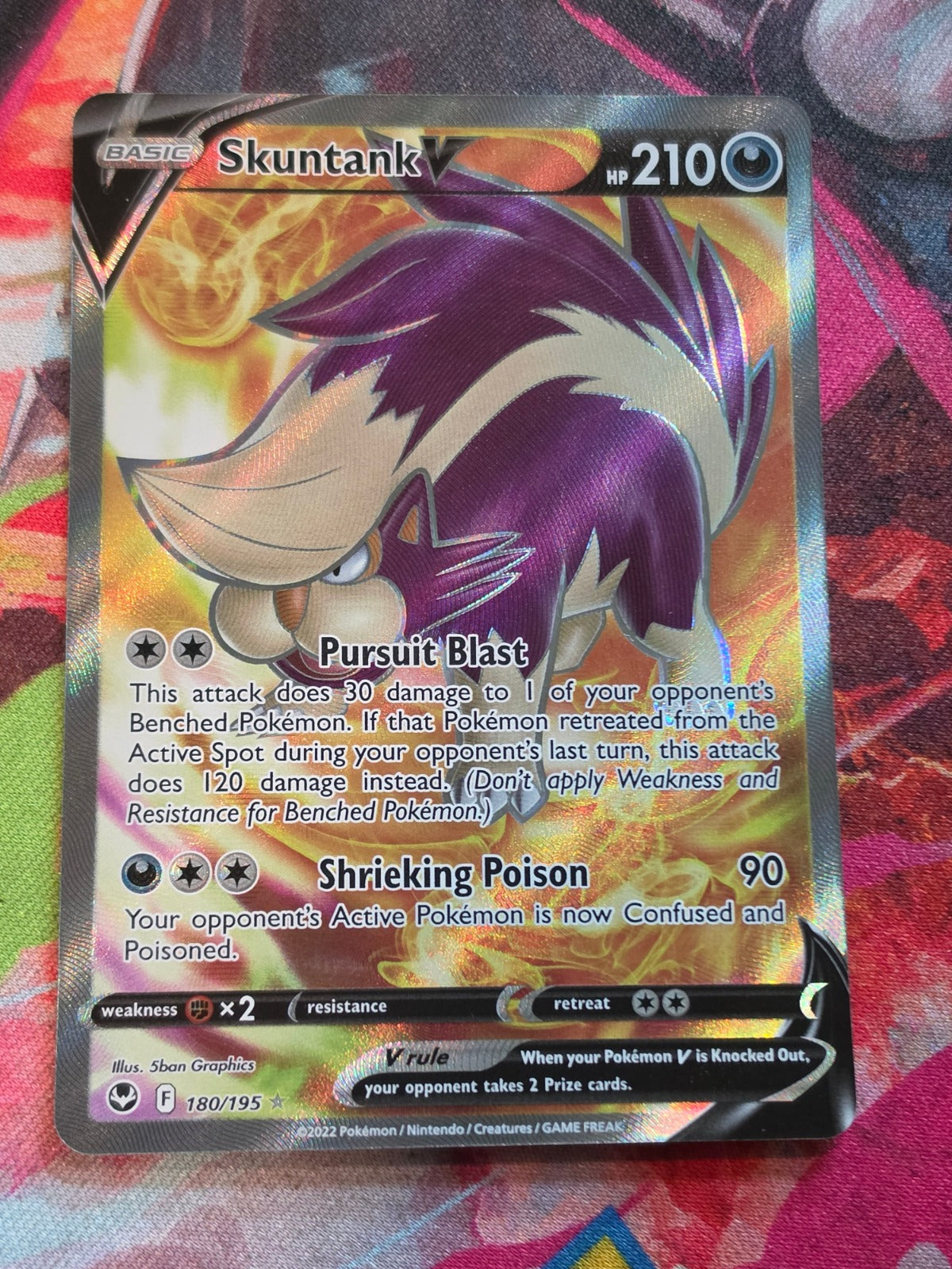 Skuntank V (Full Art) Ultra Rare SWSH12: Silver Tempest 180/195 NM Pokemon