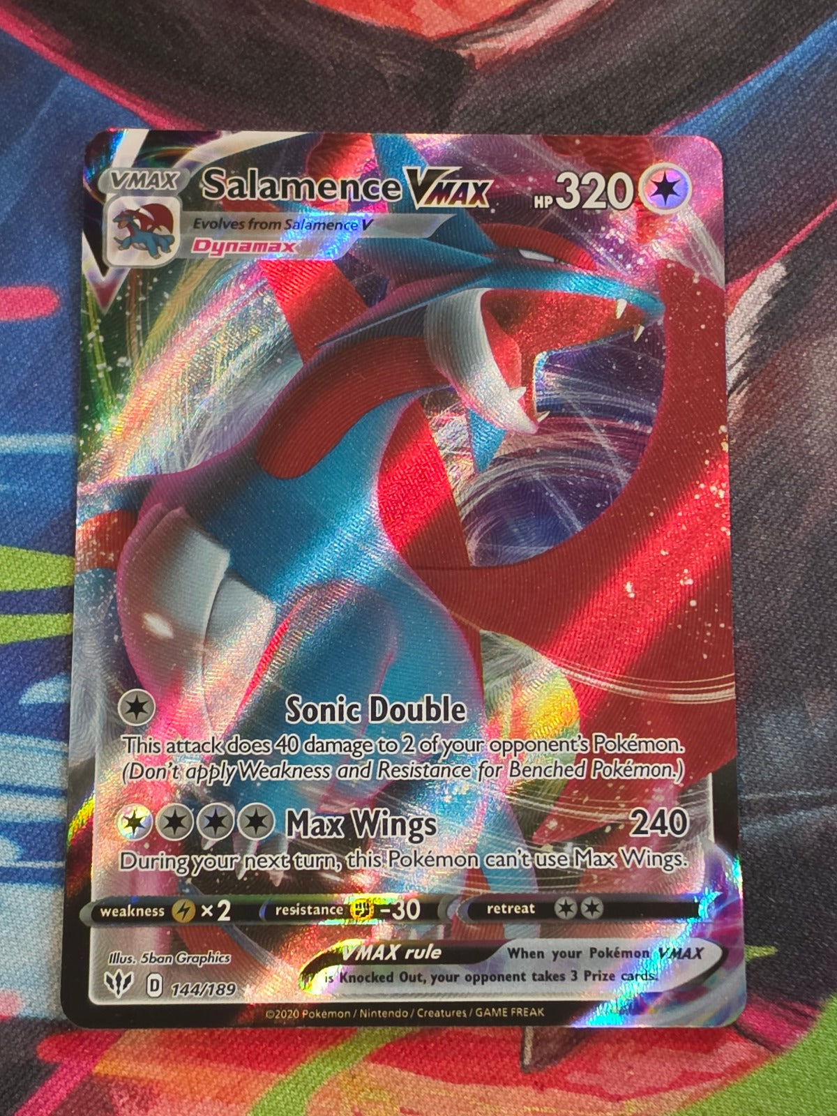 Salamence VMAX Ultra Rare SWSH03: Darkness Ablaze 144/189 NM Pokemon