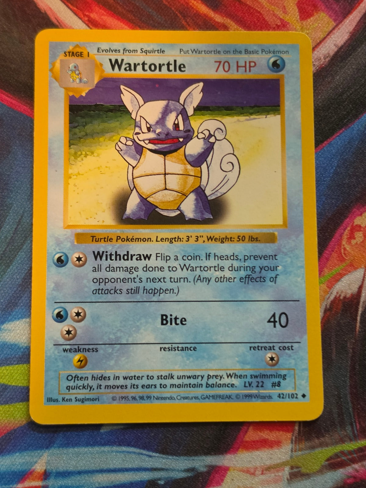 Wartortle Shadowless Base Set Uncommon 042/102 NM-/LP+ Pokemon