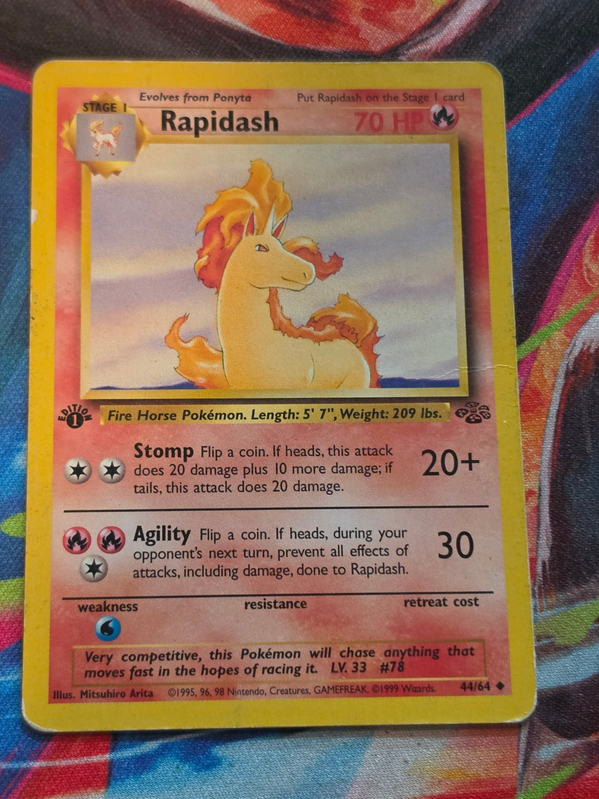 Rapidash 1st Edition Uncommon Jungle 44/64 MP Pokemon