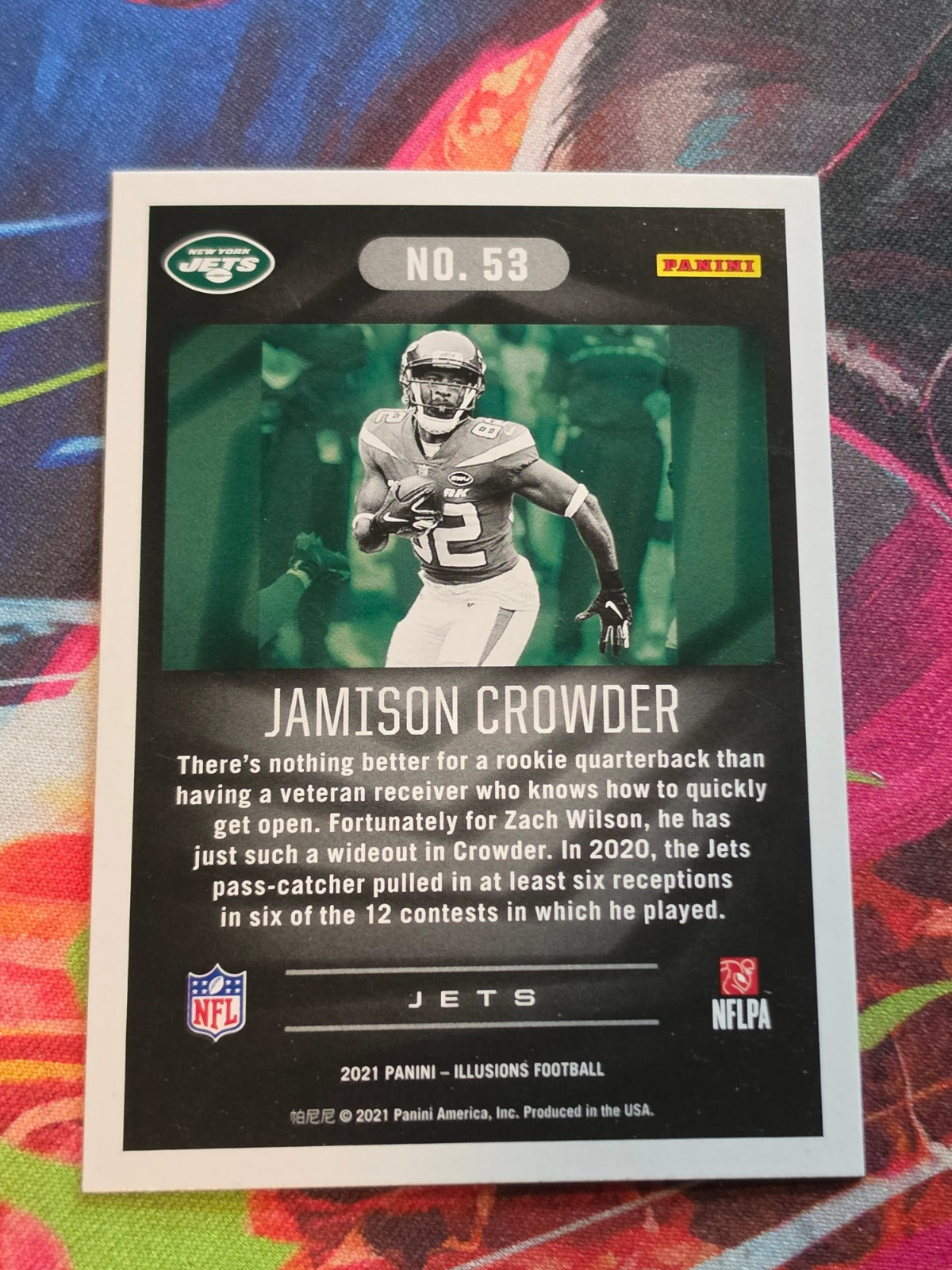 Jamison Crowder 2021 Panini Illusions 53 NM Football (Back)