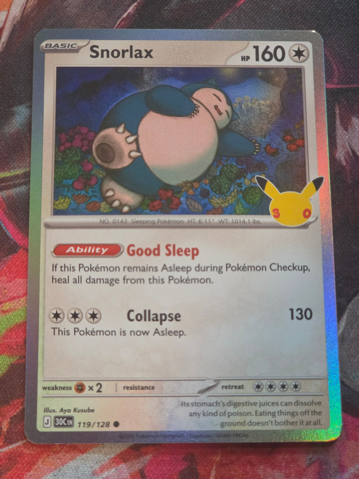 Snorlax Common ME: 30th Celebration 119/128 NM Pokemon