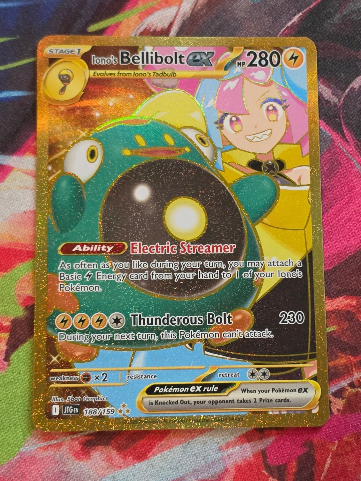 Iono's Bellibolt ex Hyper Rare Journey Together 188/159 NM Pokemon