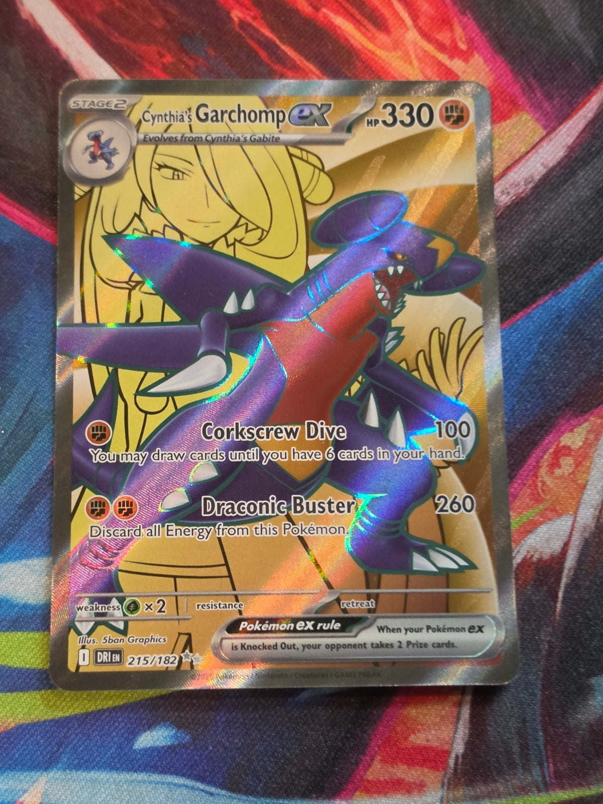 Cynthia's Garchomp ex Ultra Rare Destined Rivals 215/182 NM Pokemon
