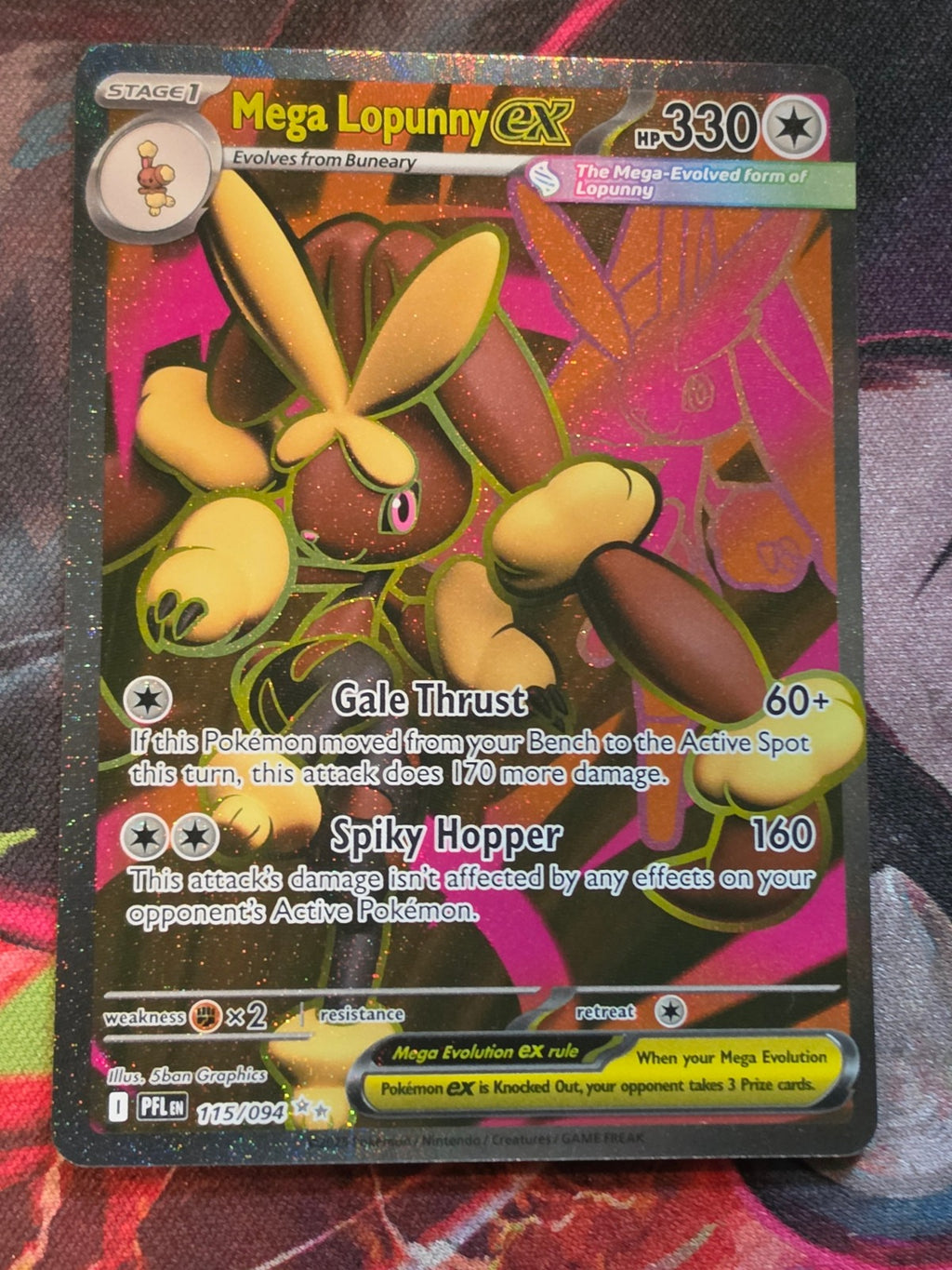 Mega Lopunny ex Ultra Rare Phantasmal Flames 115/094 NM Pokemon