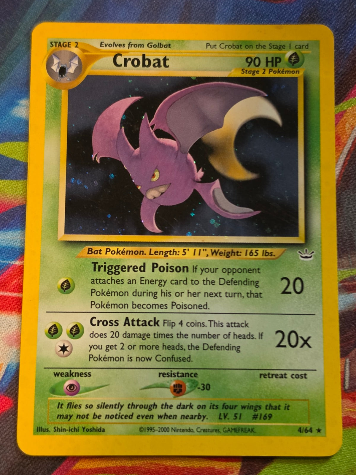 Crobat Holo Rare Unlimited Neo Revelation 04/64 LP-/MP+ Pokemon