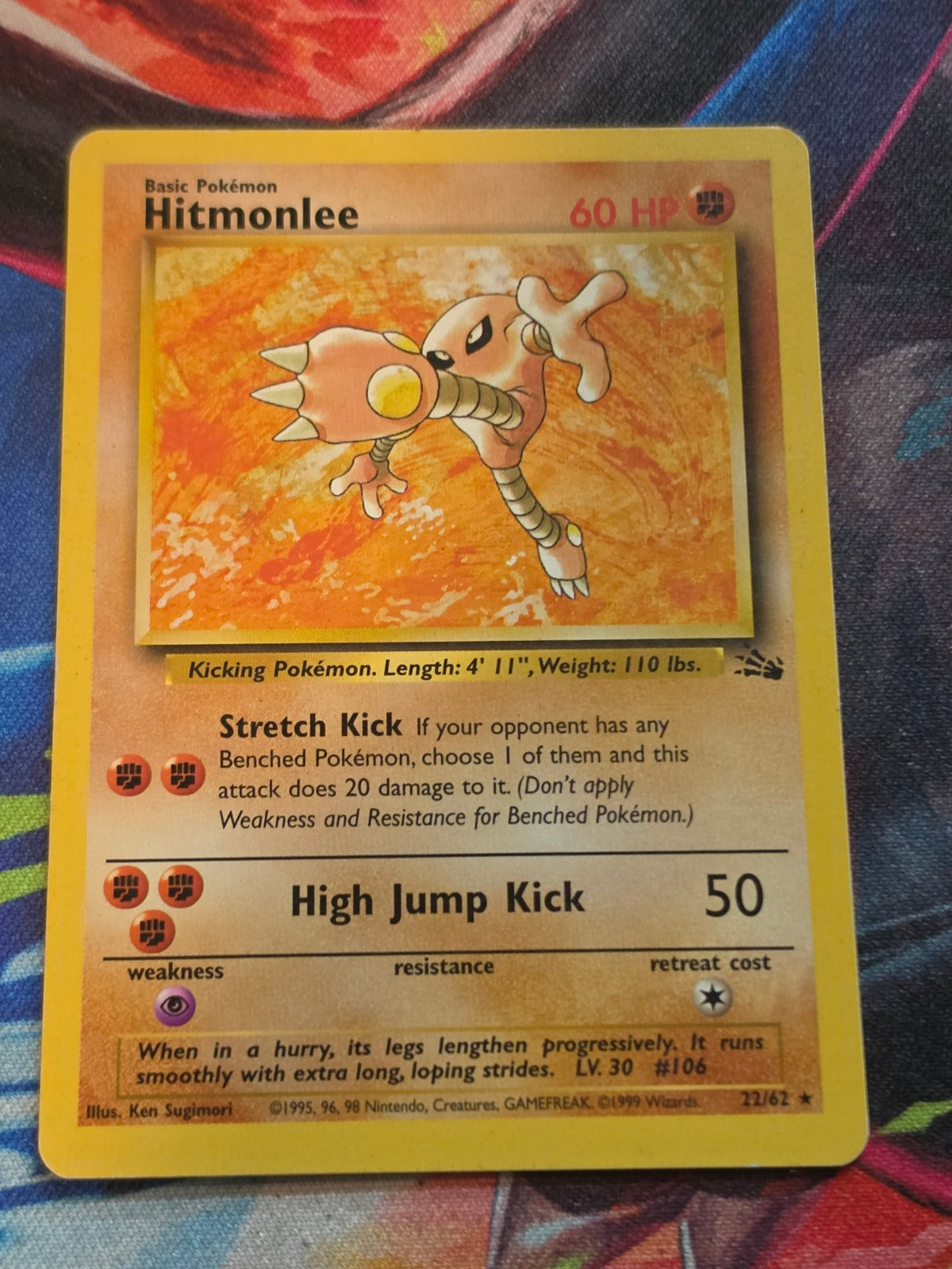Hitmonlee (22) Unlimited Rare Fossil 22/62 LP Pokemon