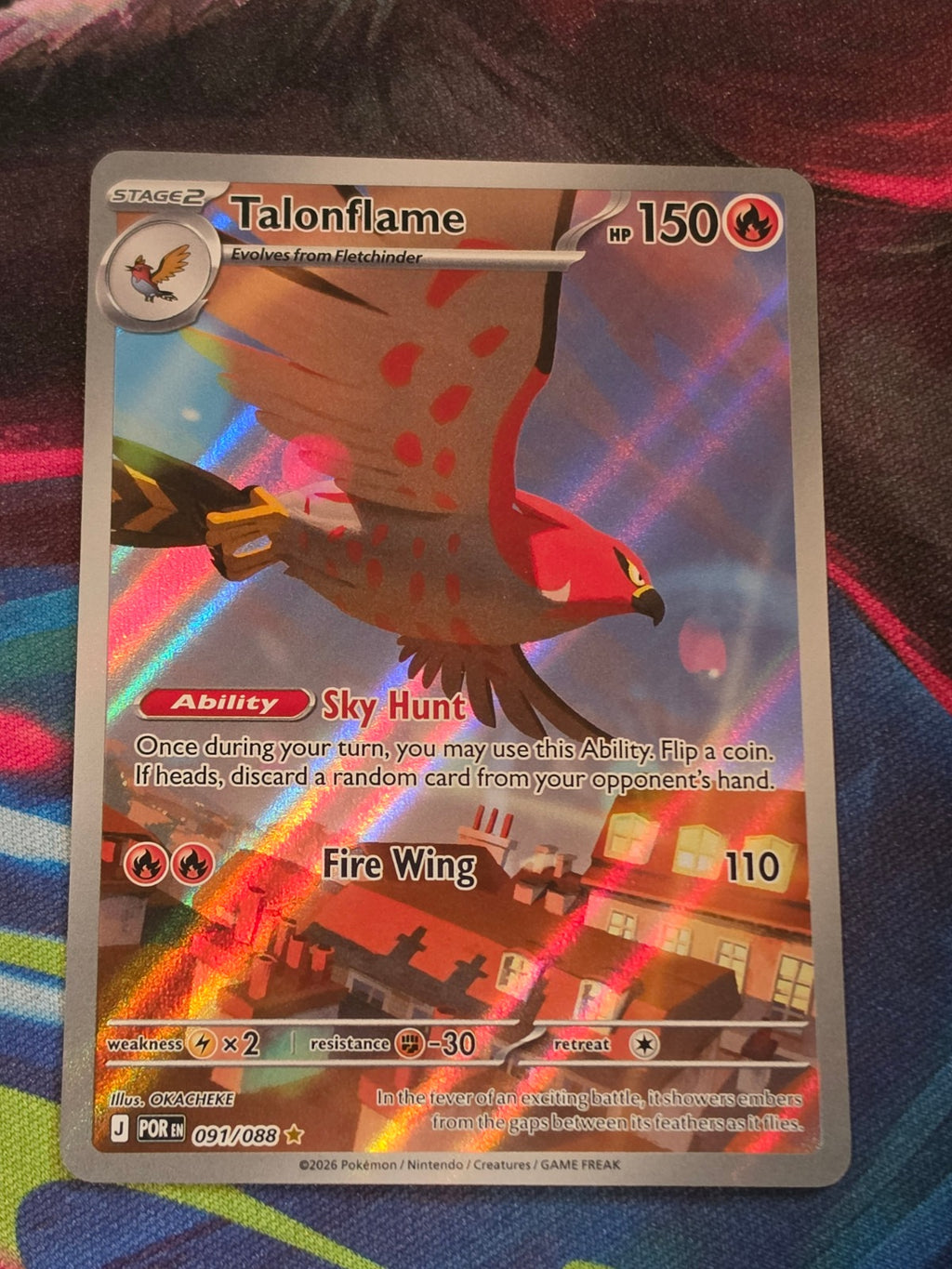 Talonflame Illustration Rare Perfect Order 091/088 NM Pokemon