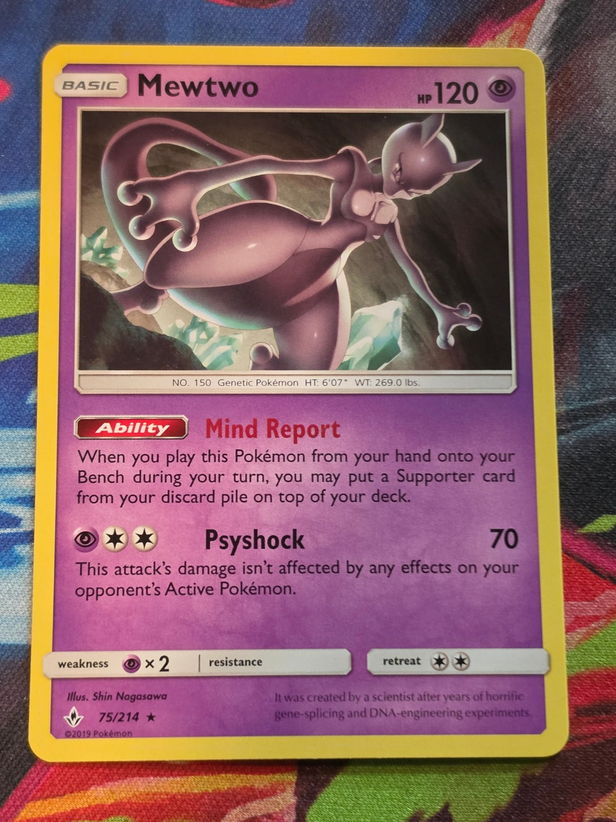 Mewtwo Rare SM - Unbroken Bonds 75/214 NM Pokemon