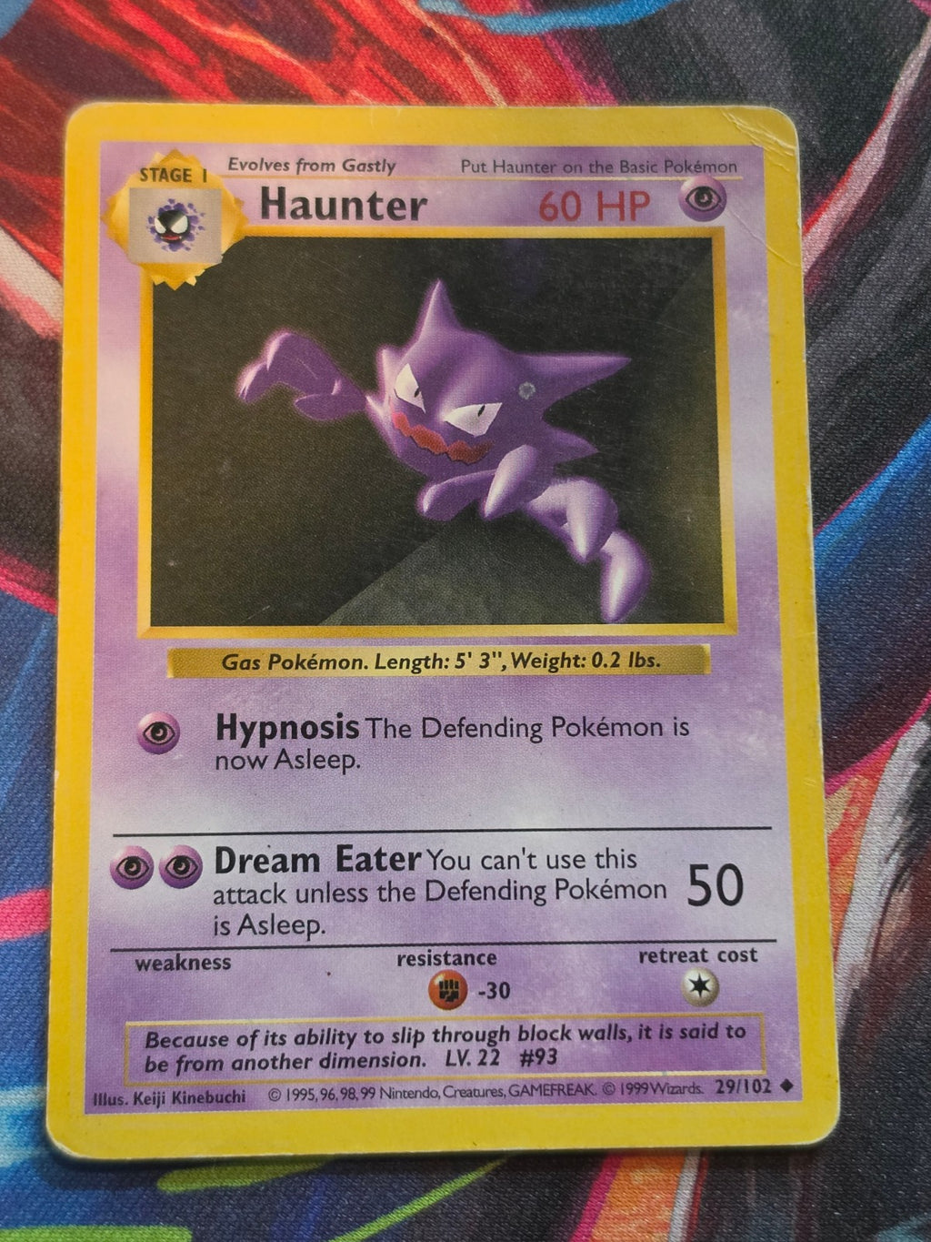 Haunter Shadowless Base Set Uncommon 029/102 HP Pokemon