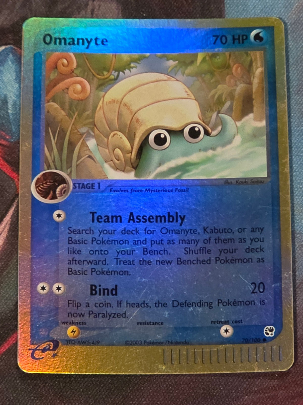 Omanyte Common Reverse Holo EX Sandstorm 70/100 LP Pokemon