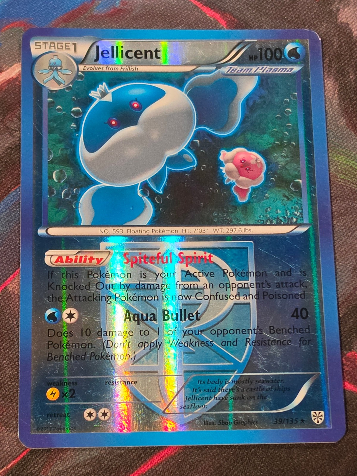 Jellicent (Team Plasma) - 39/135 - Plasma Storm - Rare - Reverse Holo - LP - Pokemon