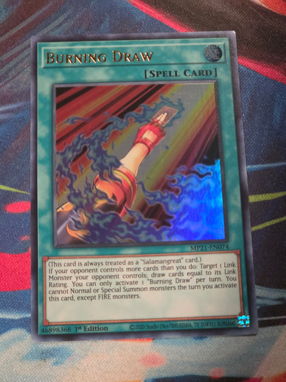Burning Draw Ultra Rare 2021 Tin of Ancient Battles MP21-EN074 1st Edition LP Yu-Gi-Oh!