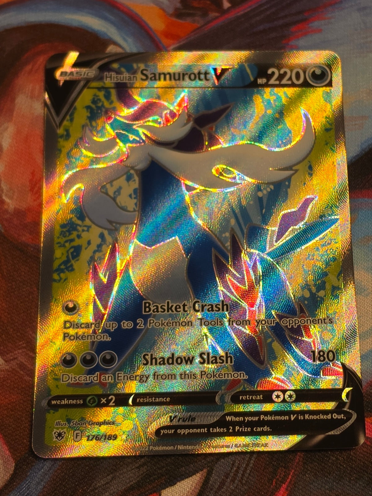 Hisuian Samurott V (Full Art) Ultra Rare SWSH10: Astral Radiance 176/189 NM Pokemon