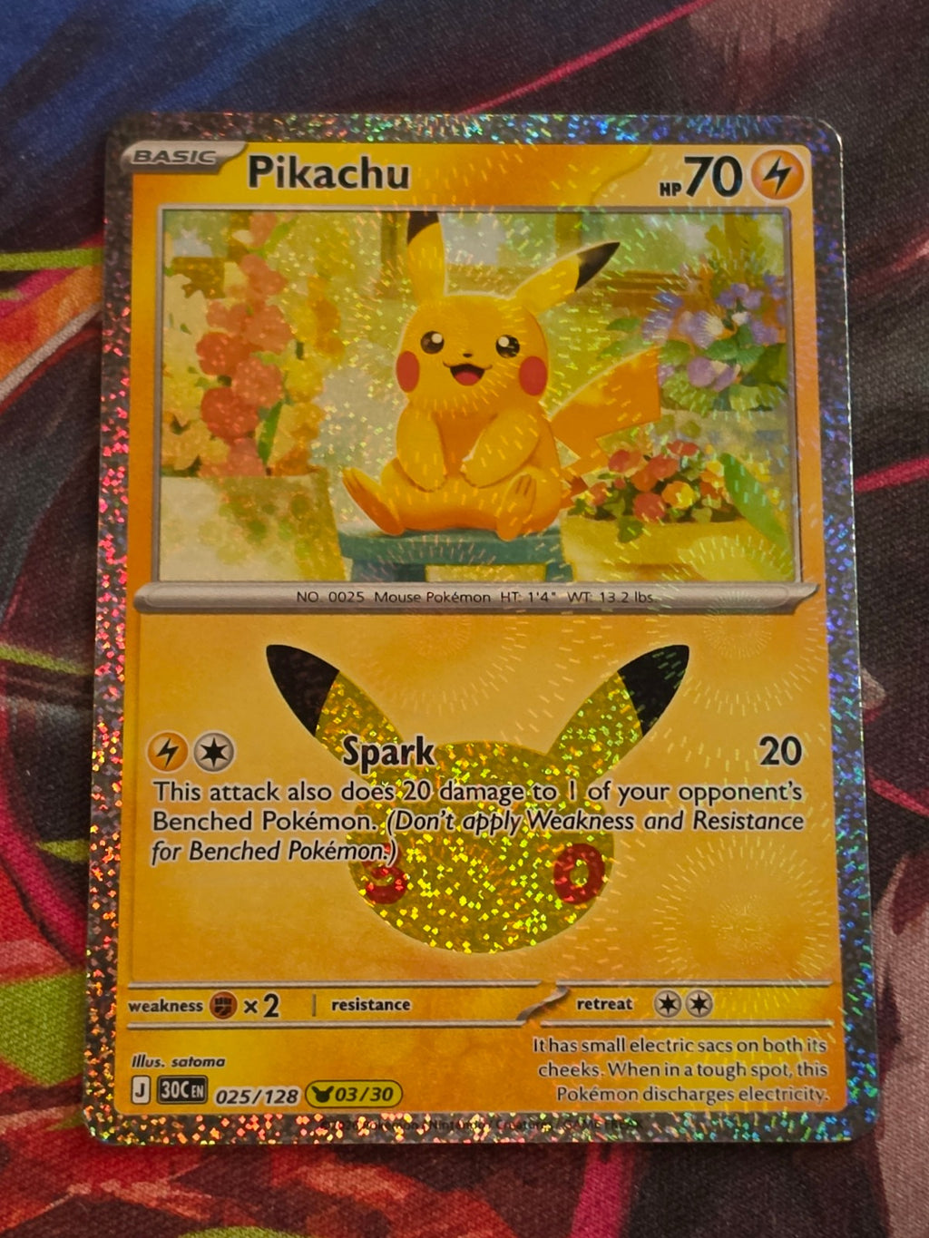 Pikachu - 025/128 - ME: 30th Celebration - Pikachu Rare - NM - Pokemon