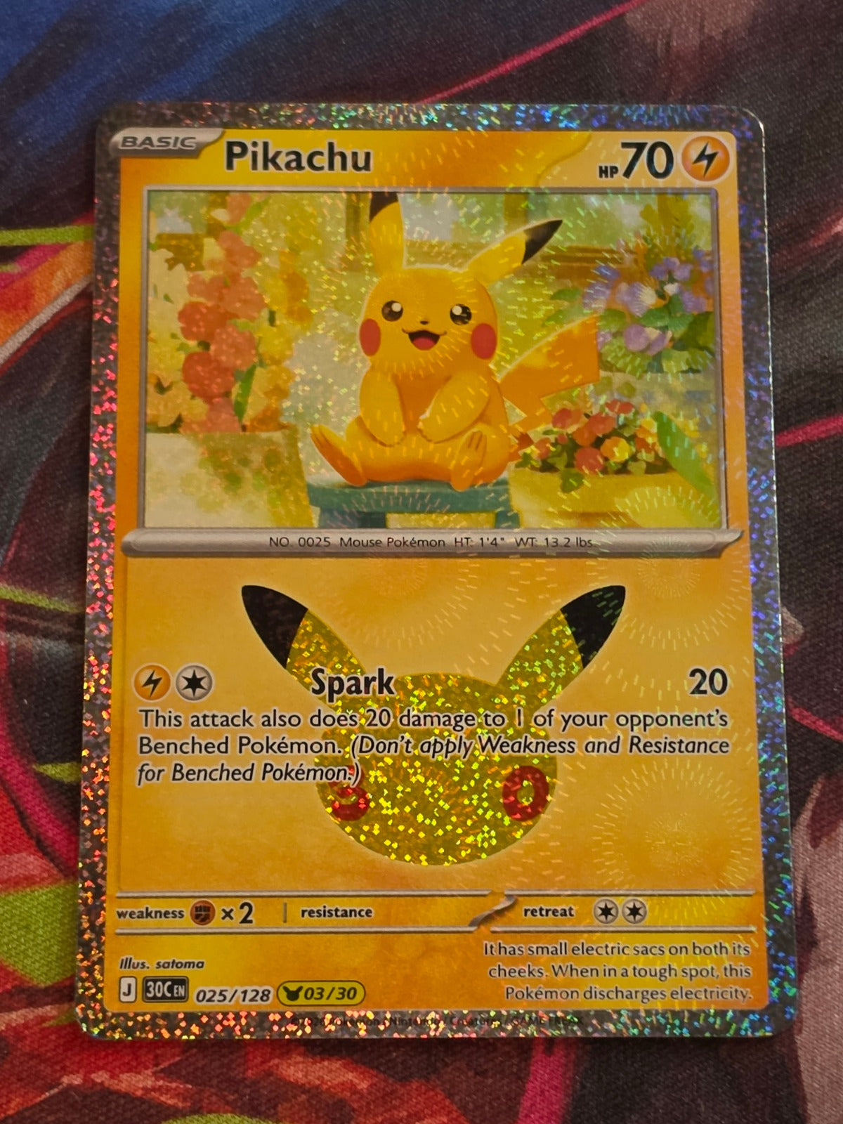 Pikachu - 025/128 - ME: 30th Celebration - Pikachu Rare - NM - Pokemon