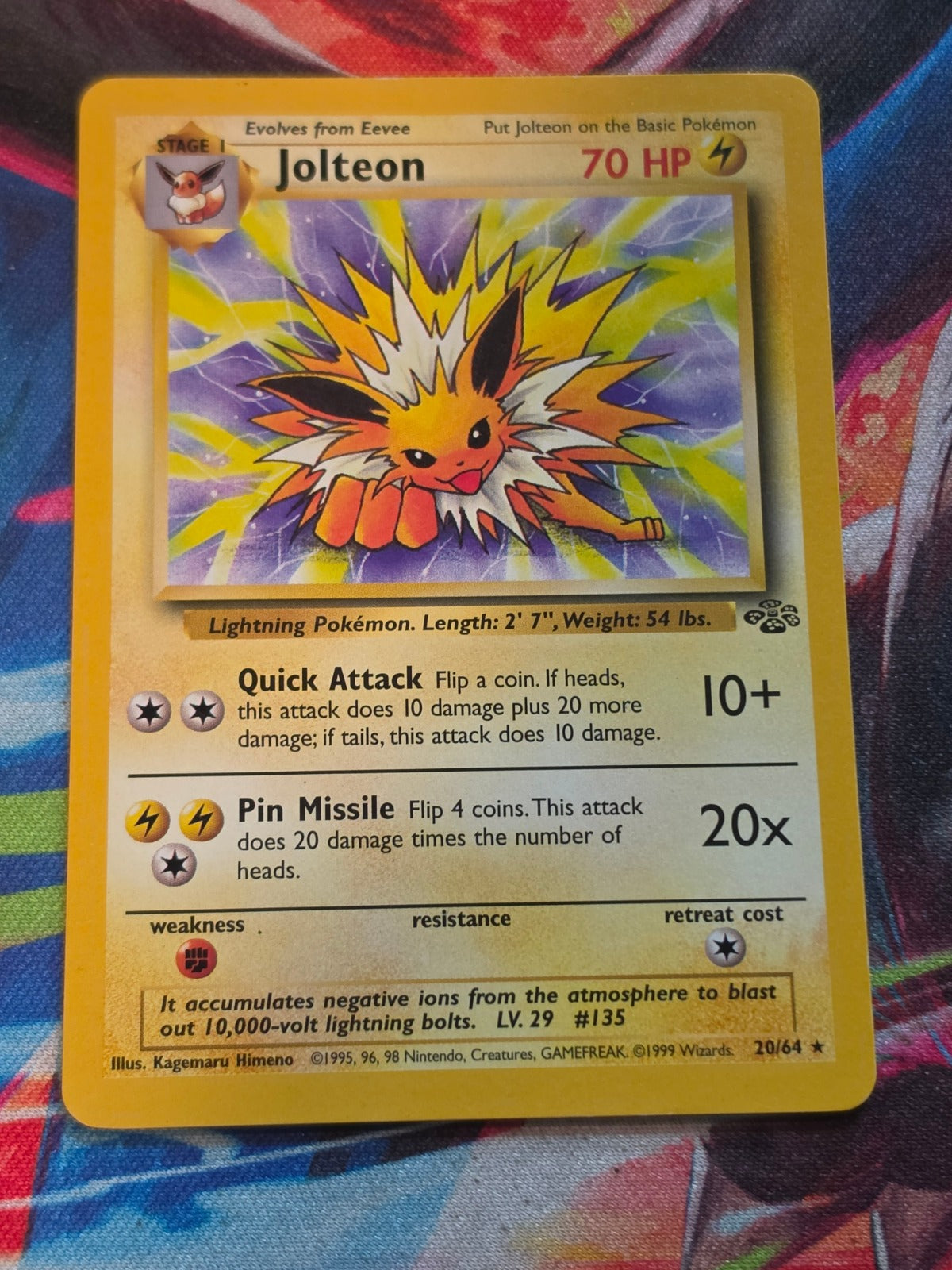 Jolteon (20) Unlimited Rare Jungle 20/64 NM-/LP+ Pokemon