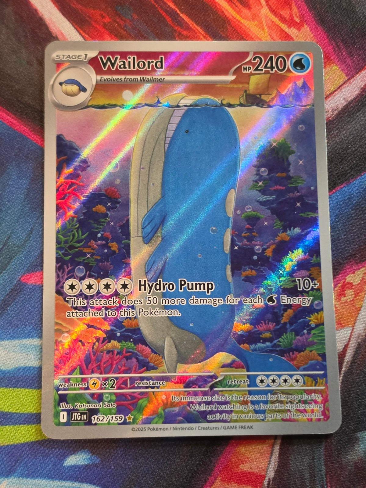 Wailord Illustration Rare Journey Together 162/159 LP Pokemon