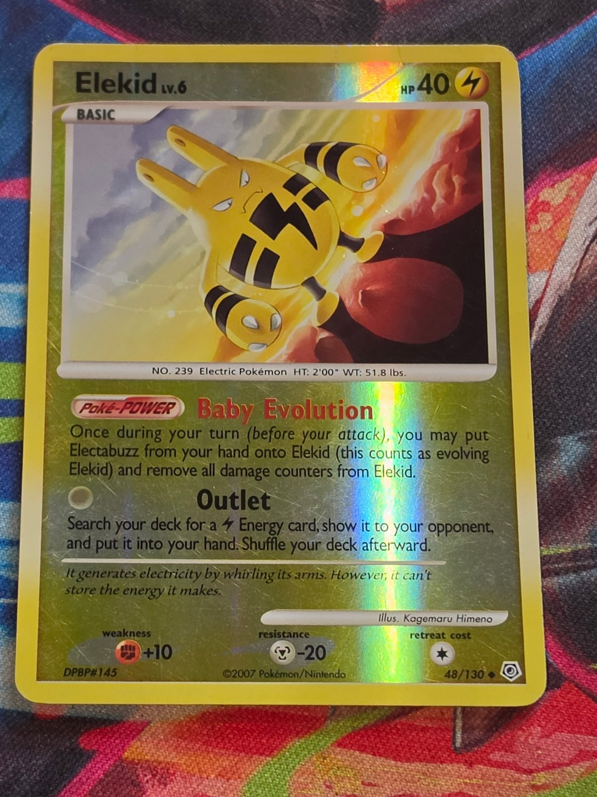 Elekid - 48/130 - Diamond and Pearl - Uncommon - Reverse Holo - HP Pokemon