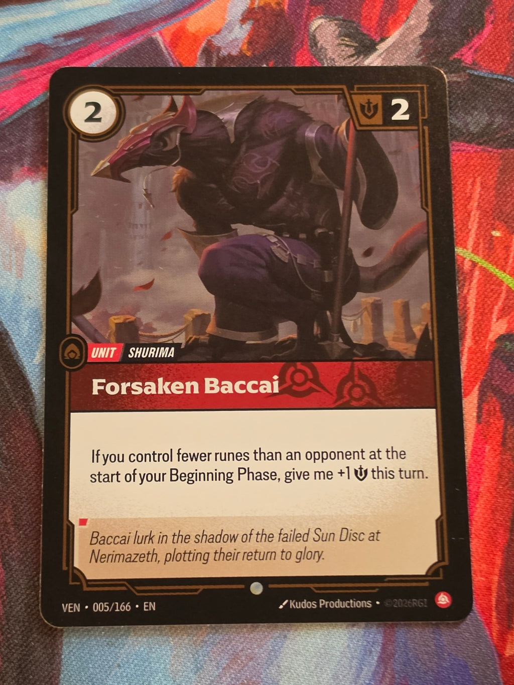 Forsaken Baccai - 005/166 - Vendetta - Common - NM