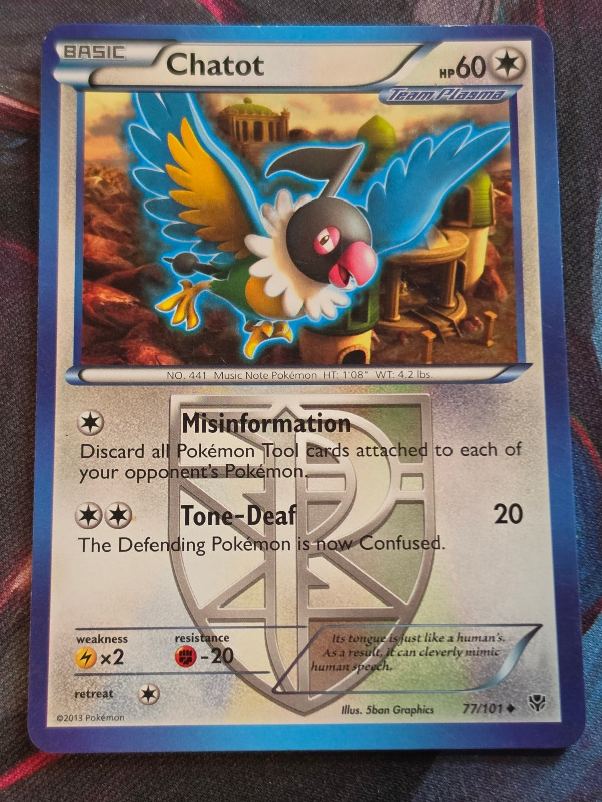 Chatot (Team Plasma) - 77/101 - Plasma Blast - Uncommon - LP - Pokemon