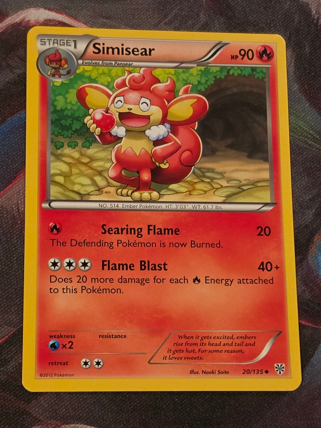 Simisear - 20/135 - Plasma Storm - Uncommon - LP - Pokemon