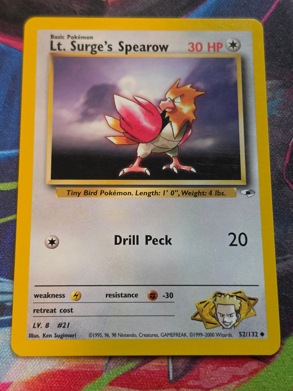 Lt. Surge's Spearow (52) - 052/132 - Gym Heroes - Uncommon - Unlimited - NM-/LP+ Pokemon