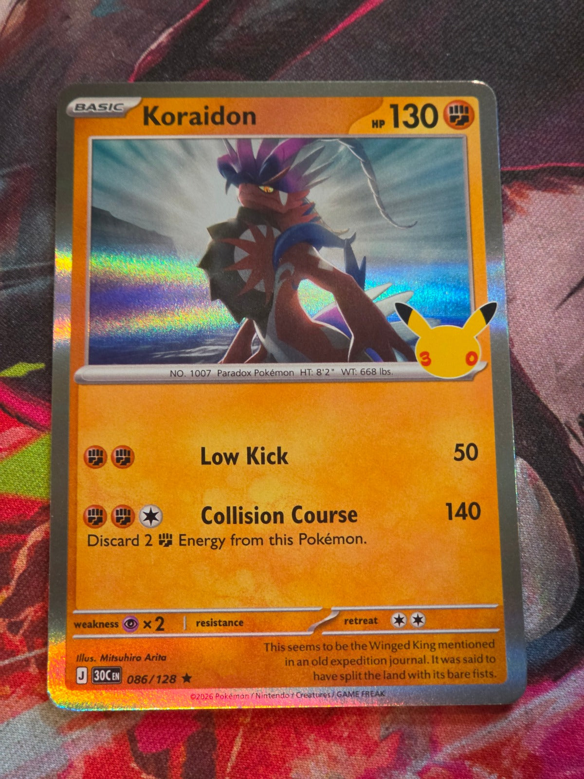 Koraidon Rare ME: 30th Celebration 086/128 NM Pokemon