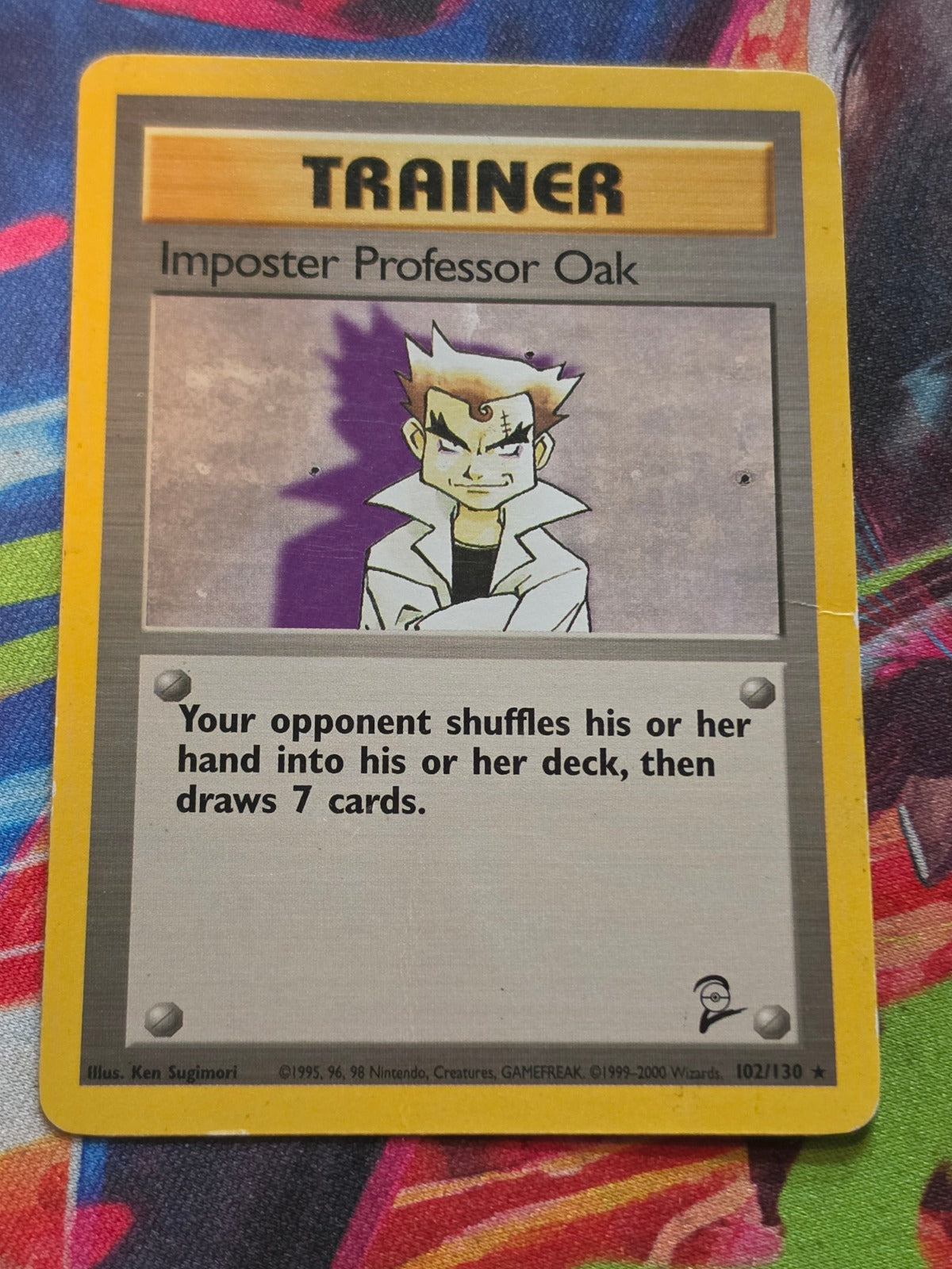Imposter Professor Oak Rare Base Set 2 102/130 HP Pokemon