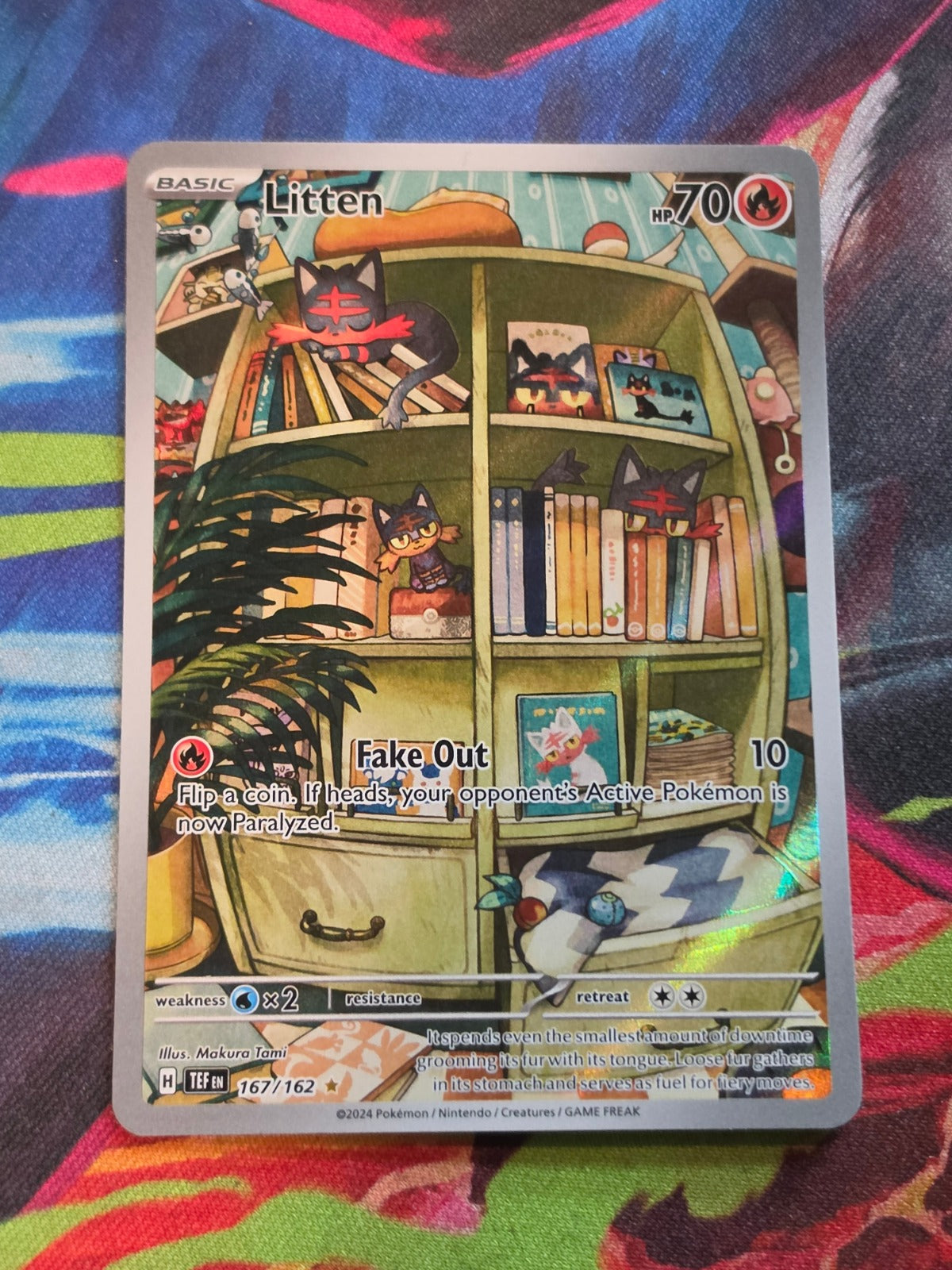 Litten Illustration Rare SV05: Temporal Forces 167/162 NM Pokemon