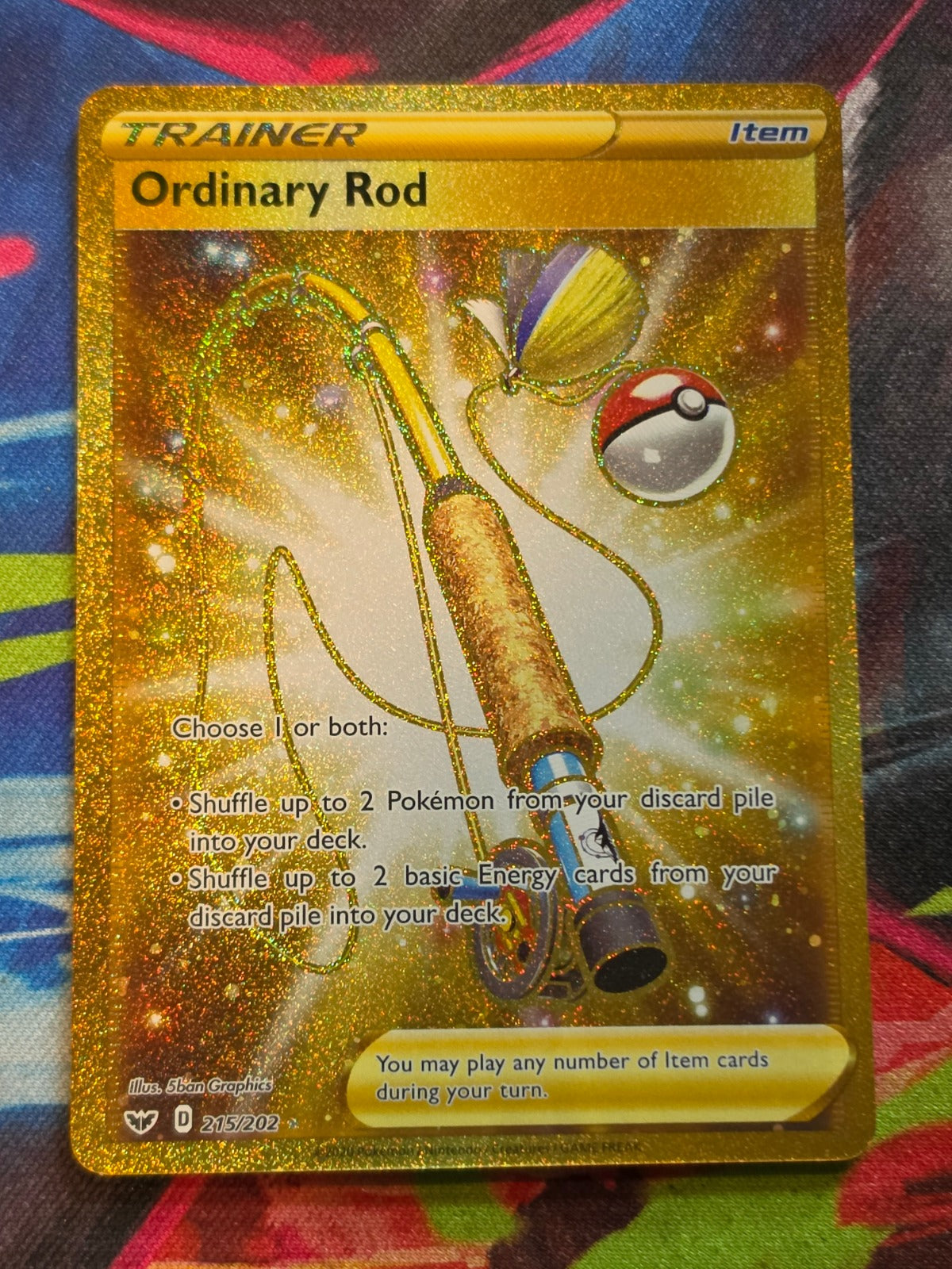 Ordinary Rod (Secret) Secret Rare SWSH01: Sword & Shield Base Set 215/202 NM Pokemon