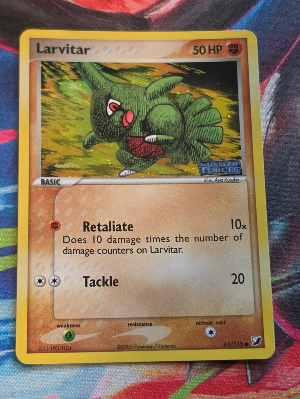 Larvitar Reverse Holo Common EX Unseen Forces 61/115 NM Pokemon