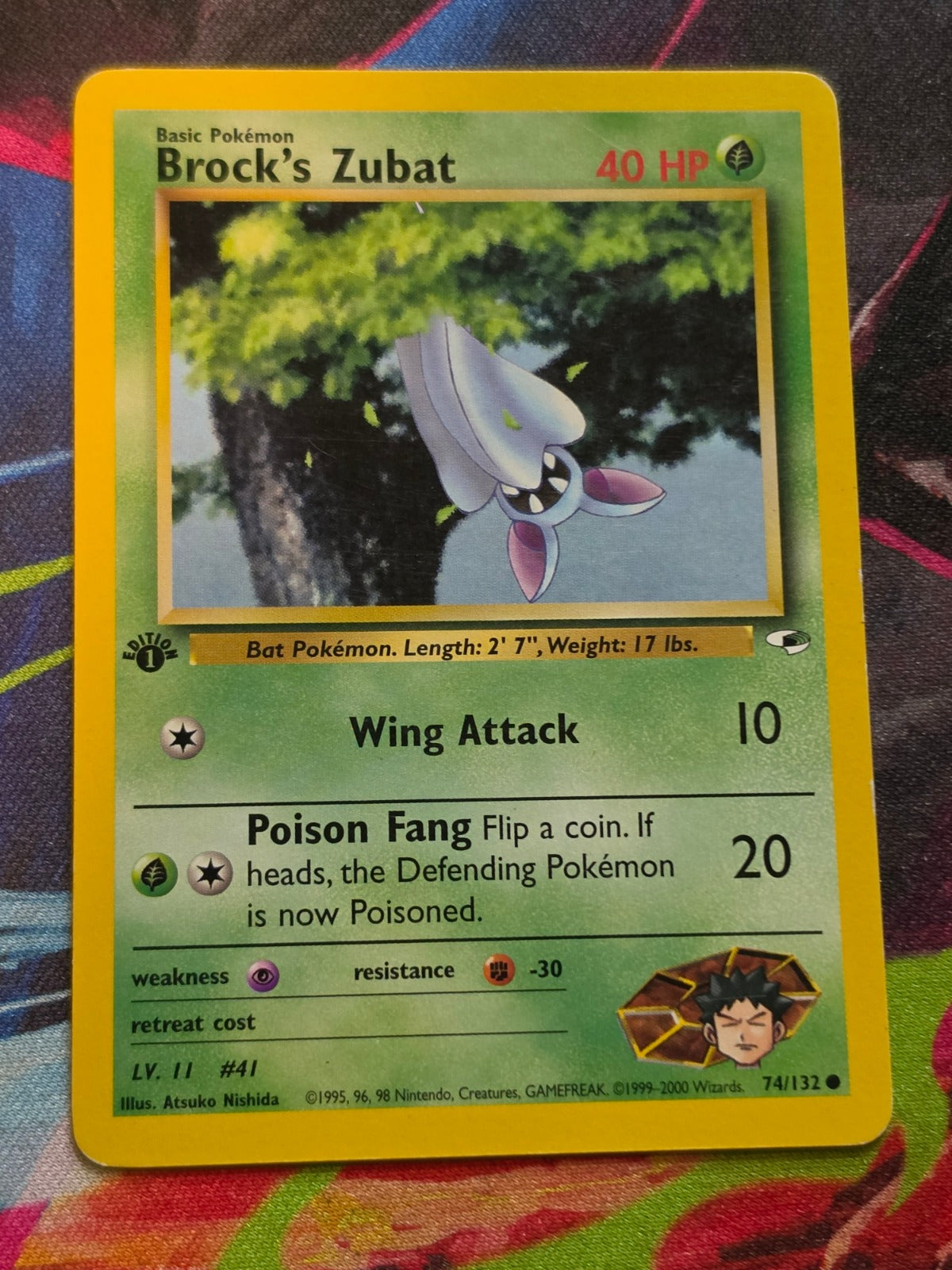 Brock's Zubat (74) - 074/132 - Gym Heroes - Common - 1st Edition - LP+ Pokemon