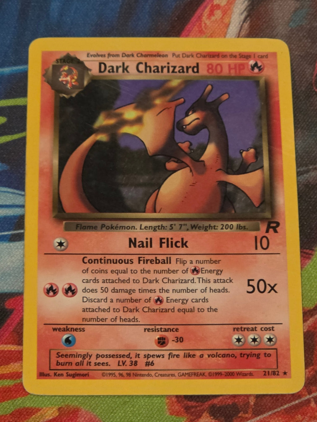 Dark Charizard (21) Rare Unlimited Team Rocket 21/82 LP-/MP+ Pokemon