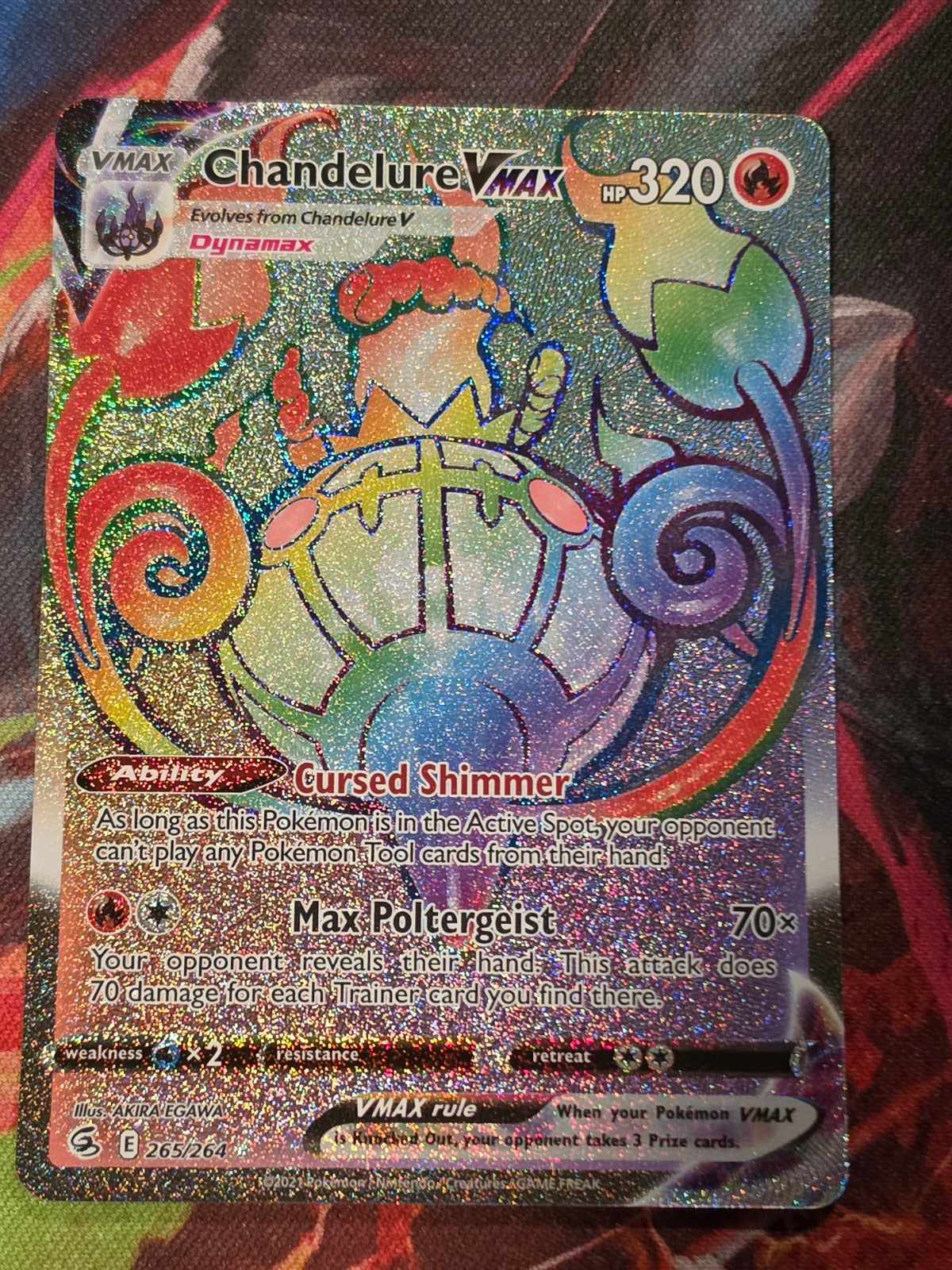 Chandelure VMAX Secret Rare Fusion Strike 265/264 NM Pokemon