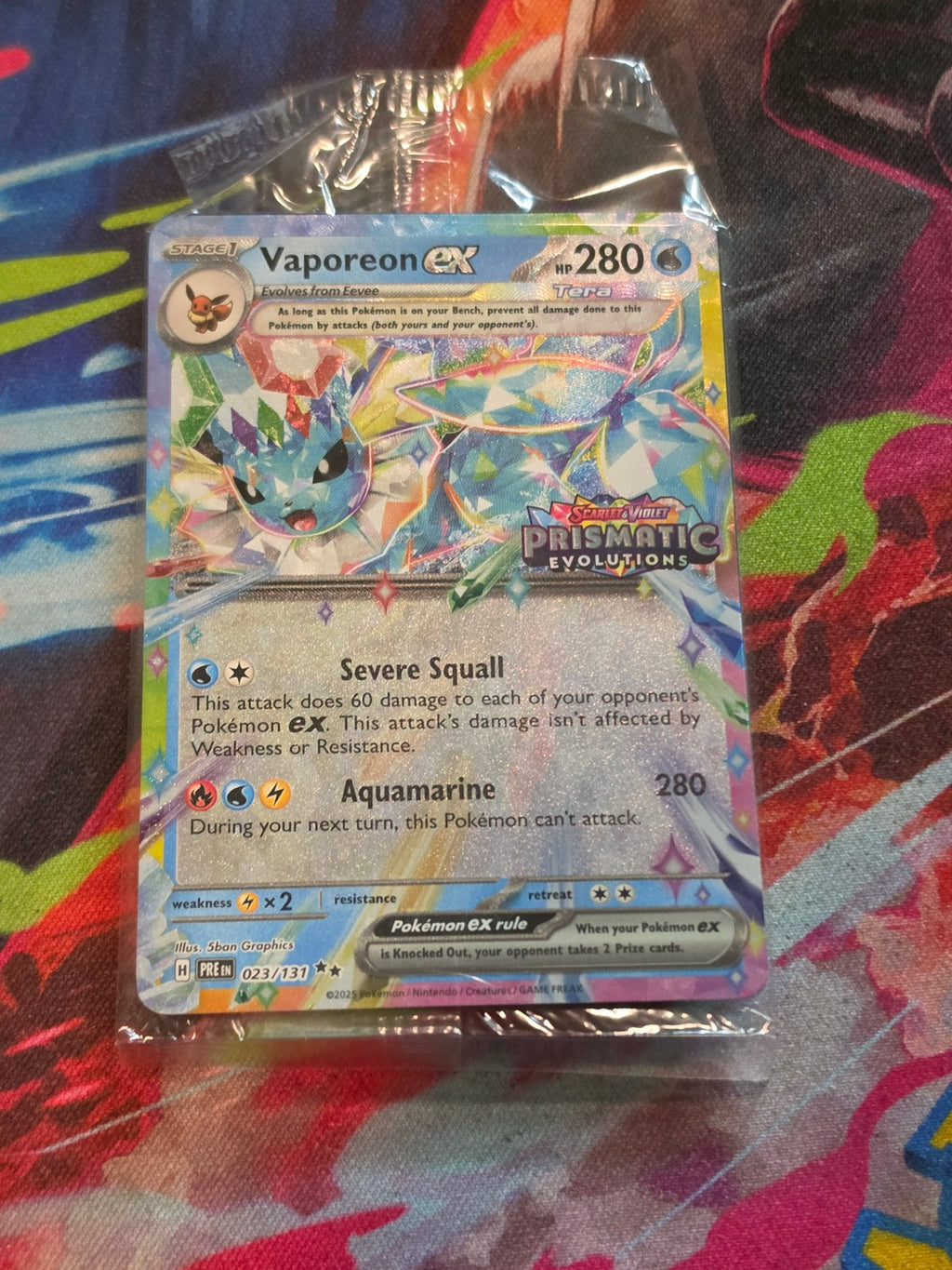 Vaporeon ex (Prismatic Evolutions Stamp) Promo Miscellaneous Cards & Products 023/131 NM SEALED Pokemon