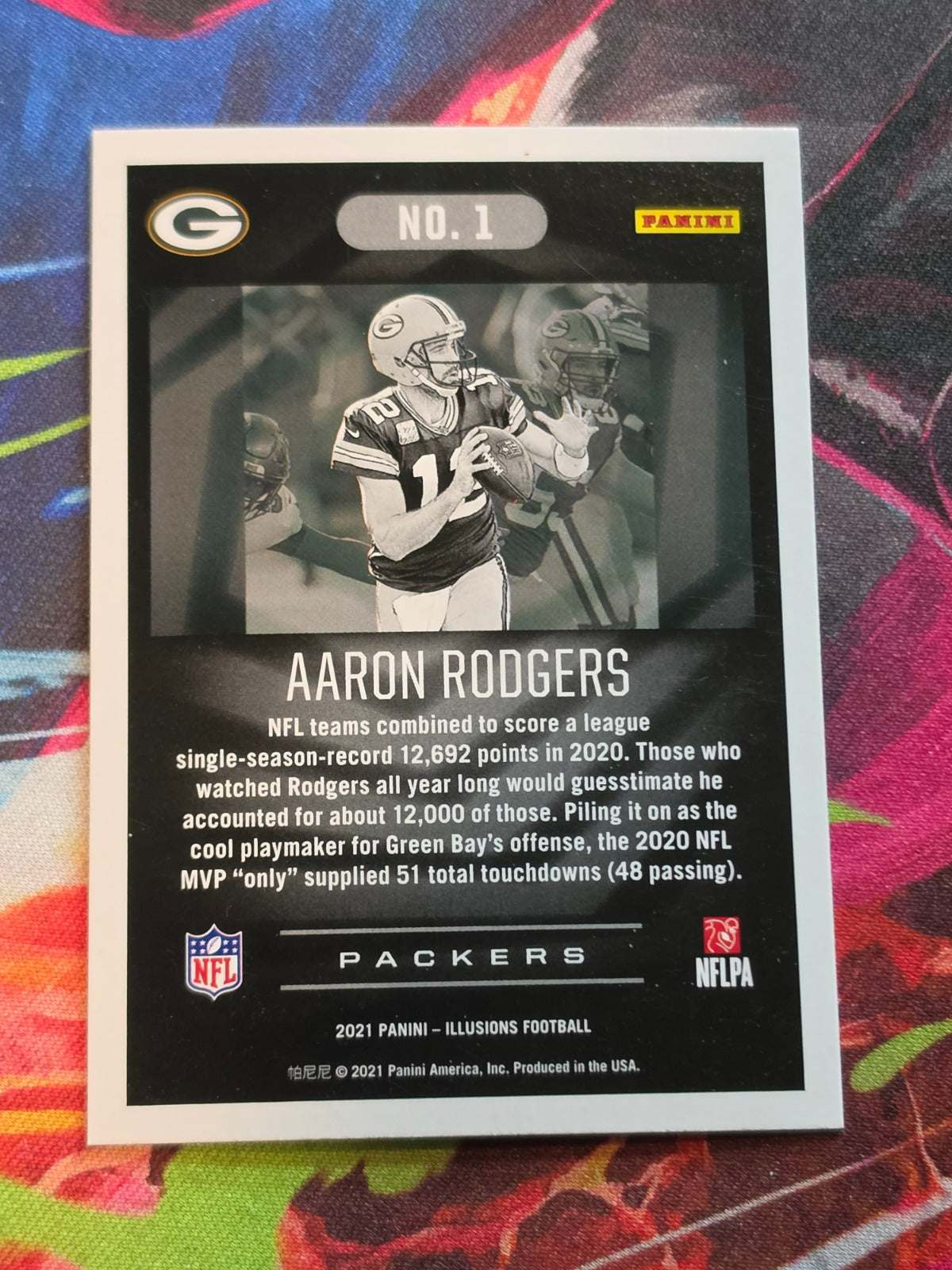 Aaron Rodgers 2021 Panini Illusions - Retail 1 NM Football (Back)