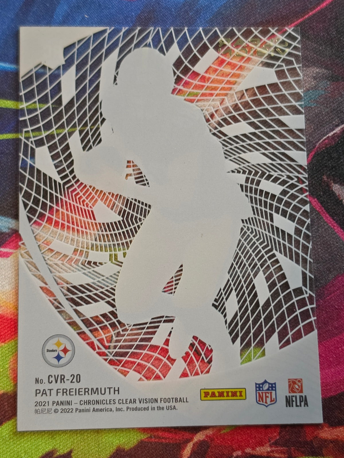 Pat Freiermuth 2021 Panini Chronicles - Clear Vision Rookies CVR-20 NM Football (Back)