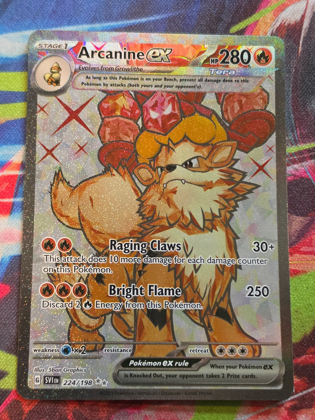 Arcanine ex Ultra Rare SV01: Scarlet & Violet Base Set 224/198 NM Pokemon