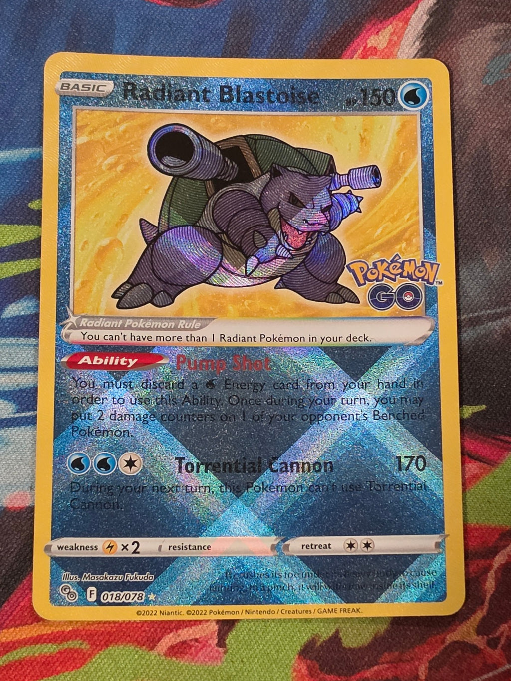 Radiant Blastoise Radiant Rare Pokemon GO 018/078 NM