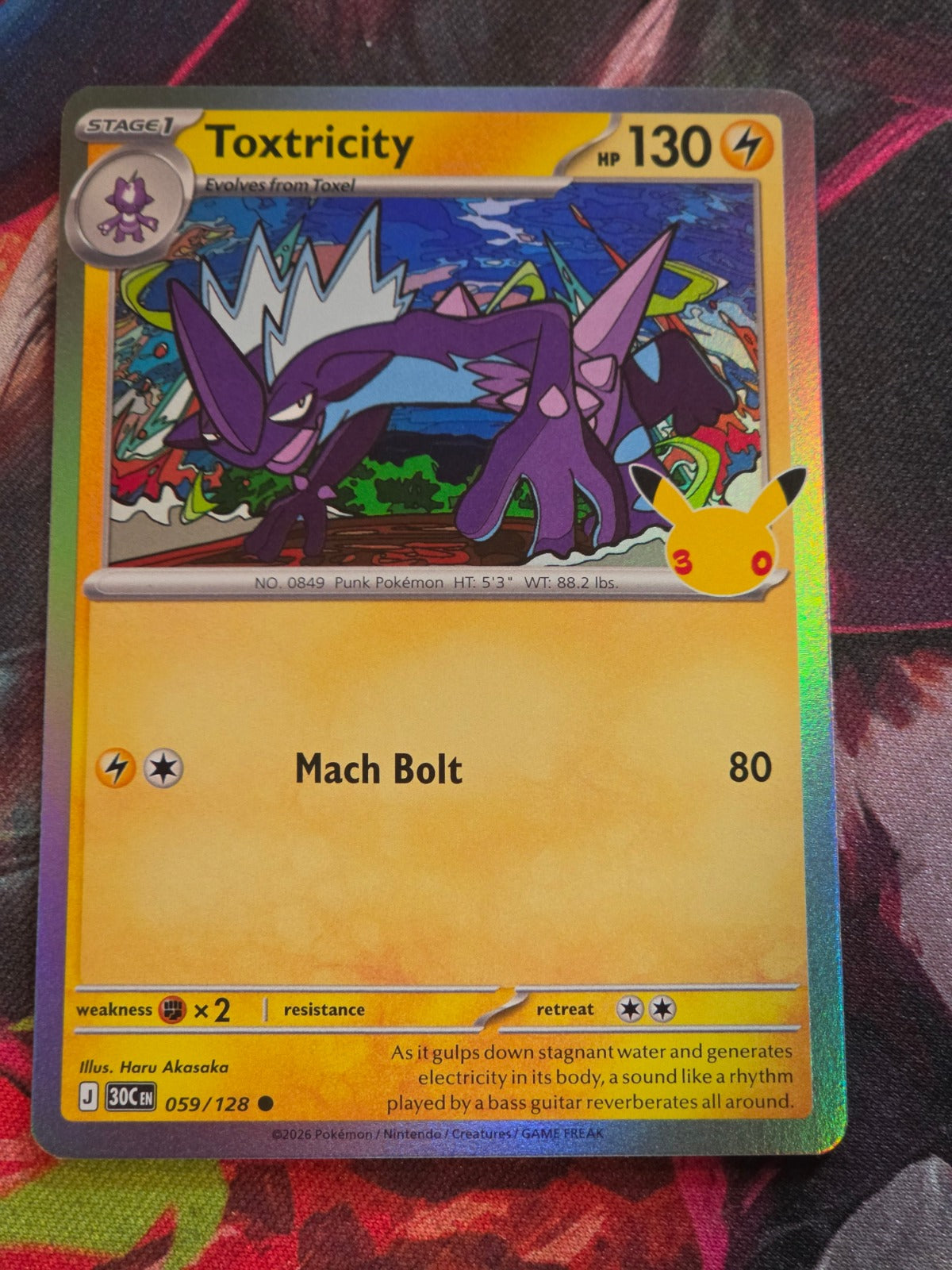Toxtricity Common ME: 30th Celebration 059/128 NM Pokemon