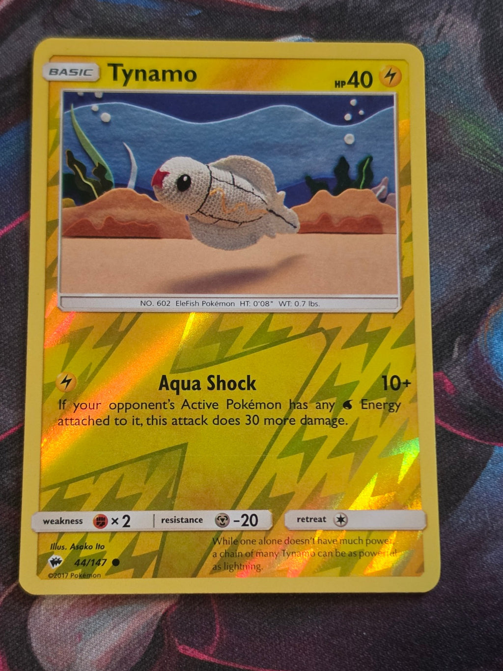 Tynamo - 44/147 - SM - Burning Shadows - Common - Reverse Holo - NM - Pokemon