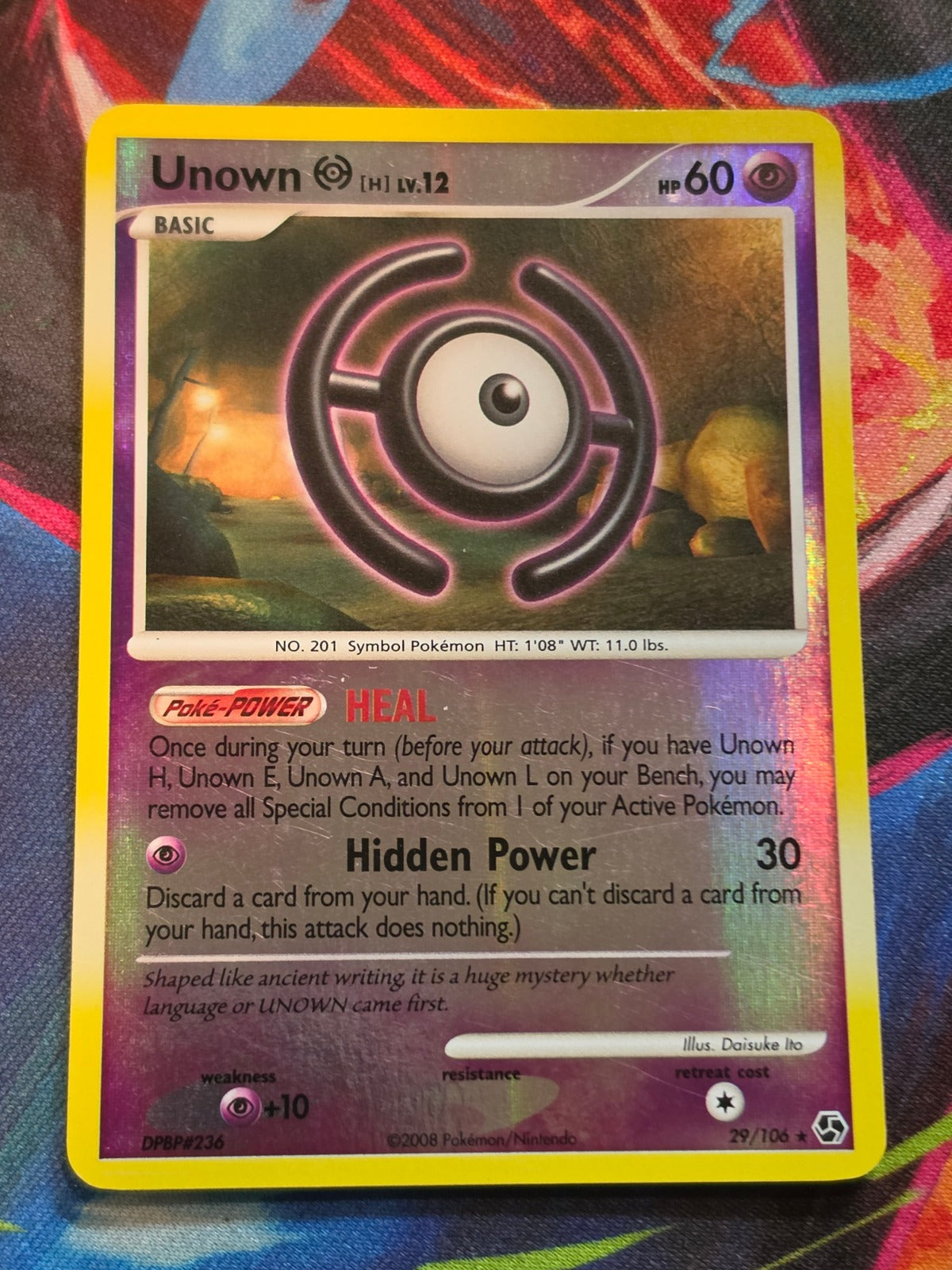 Unown [H] - 29/106 - Great Encounters - Rare - Reverse Holo - LP Pokemon