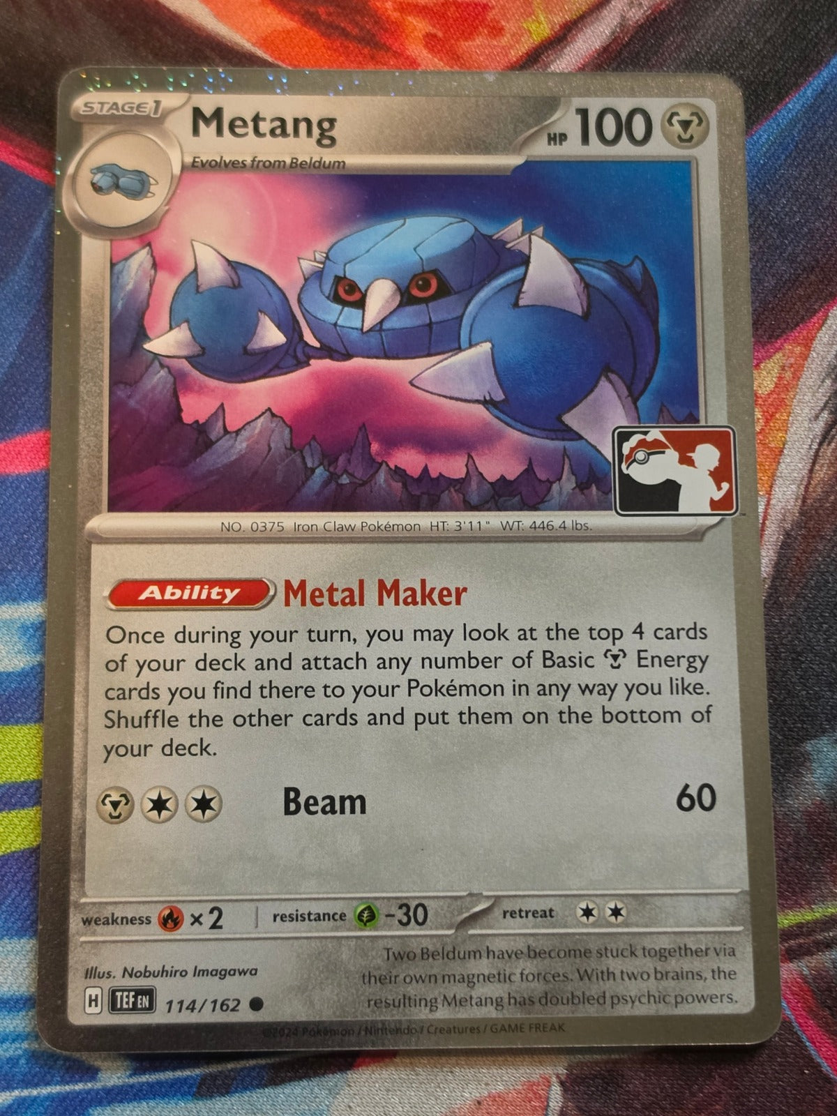 Metang (Cosmos Holo) Common Prize Pack Series Cards 114/162 NM Pokemon