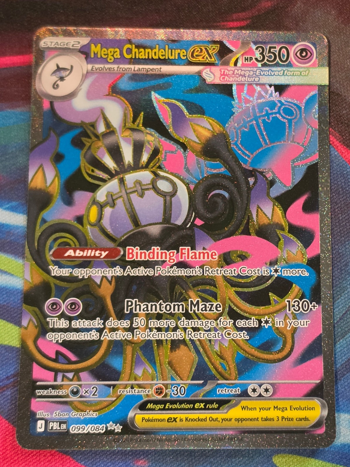 Mega Chandelure ex Ultra Rare Pitch Black 099/084 NM Pokemon