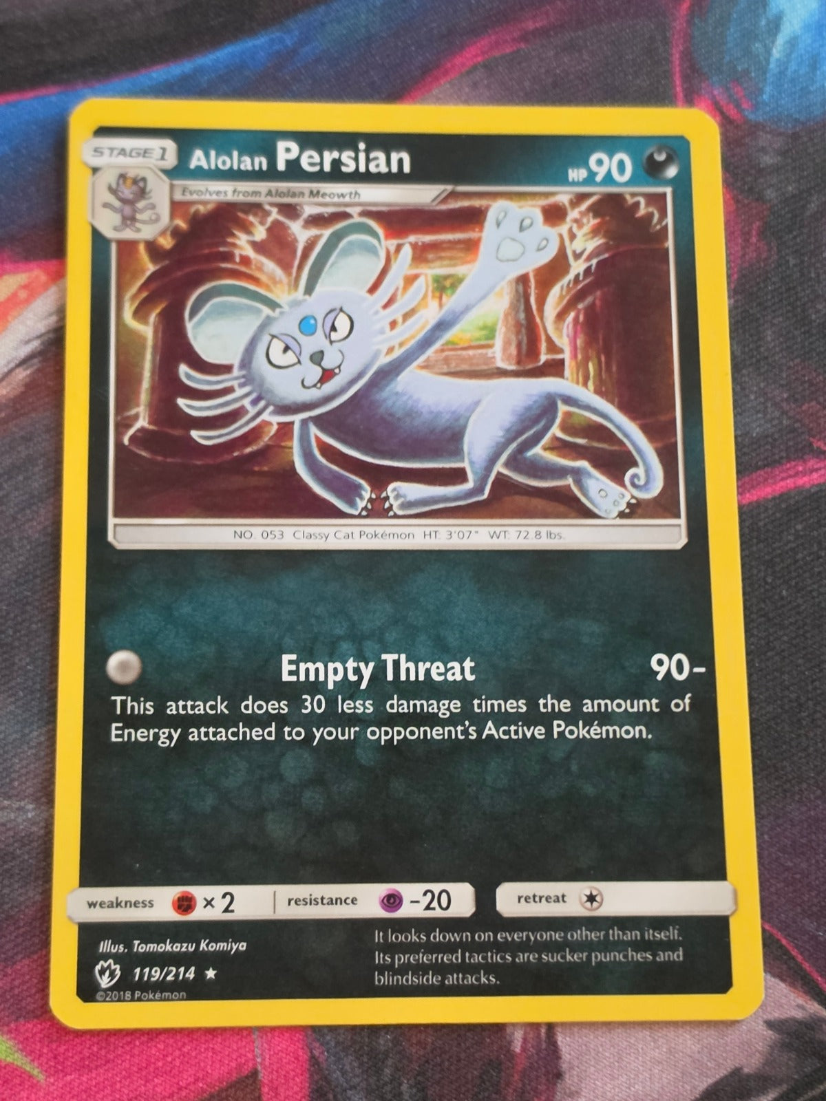 Alolan Persian - 119/214 - SM - Lost Thunder - Rare - LP - Pokemon