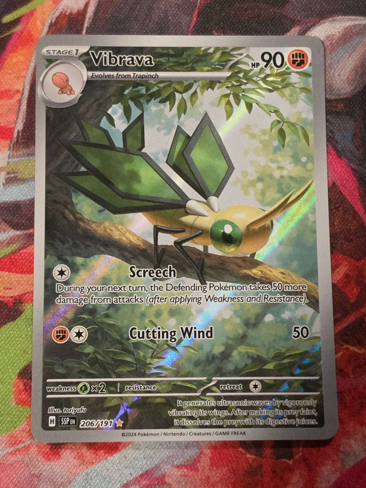 Vibrava Illustration Rare SV08: Surging Sparks 206/191 NM Pokemon