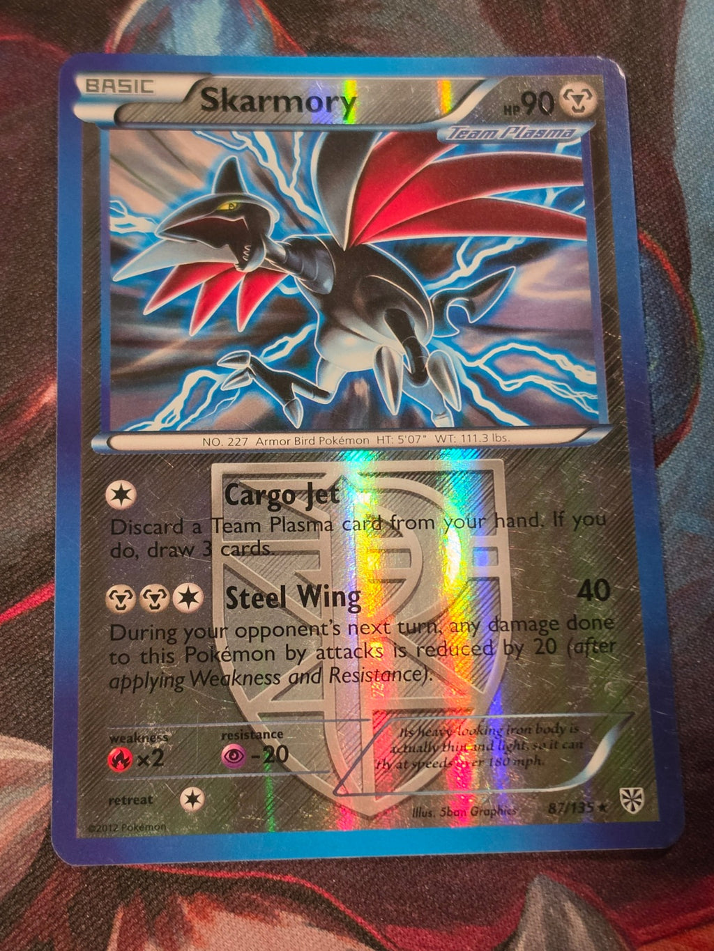 Skarmory (Team Plasma) - 87/135 - Plasma Storm - Rare - Reverse Holo - LP - Pokemon
